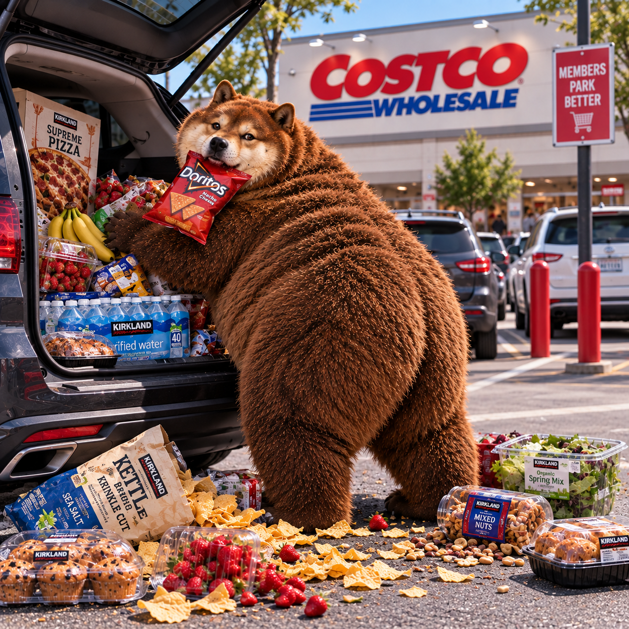 Bearinu on a Costco shopping adventure