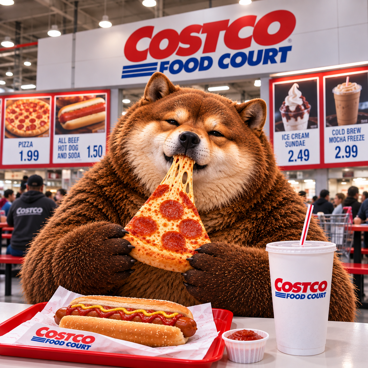 Bearinu at the Costco food court