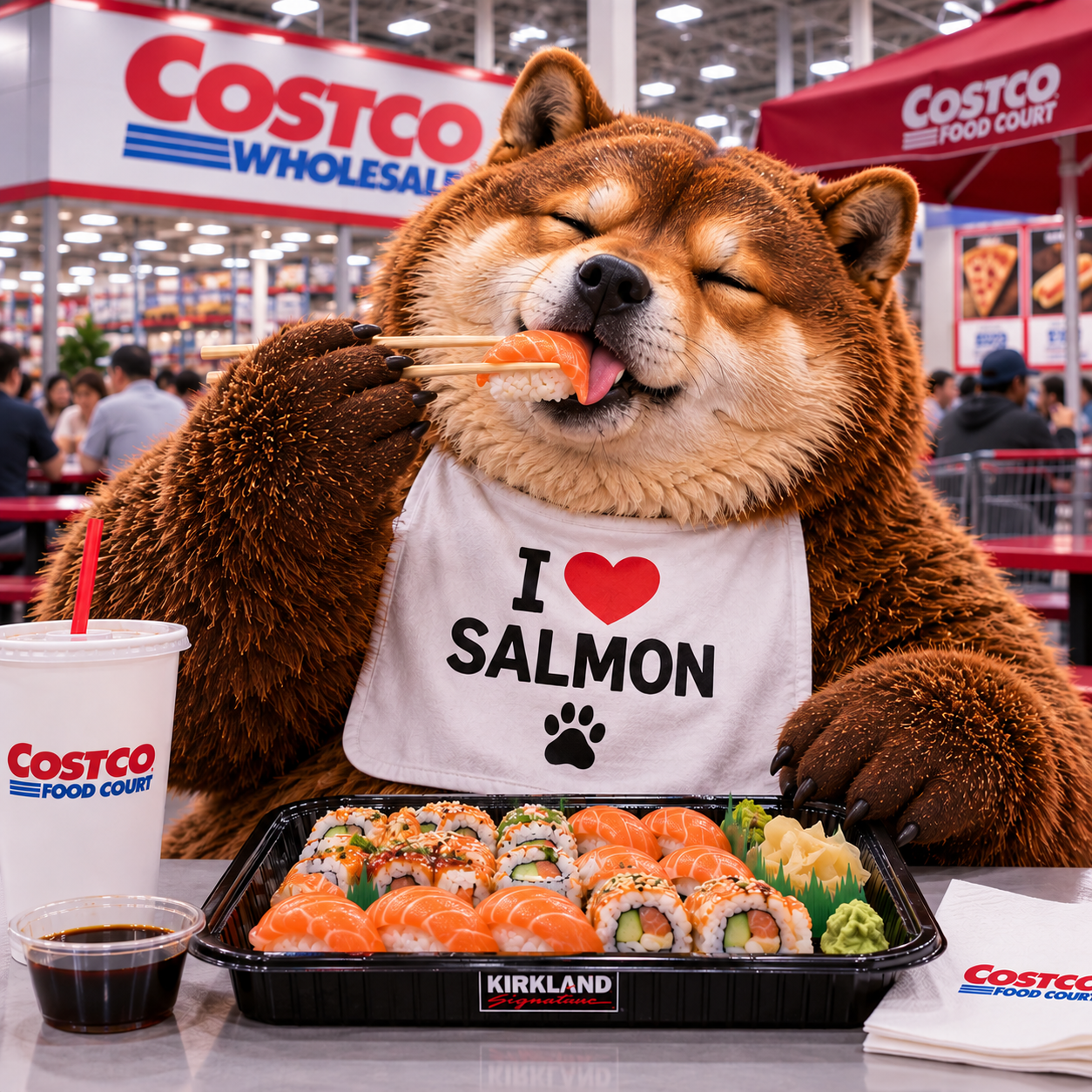Bearinu with salmon