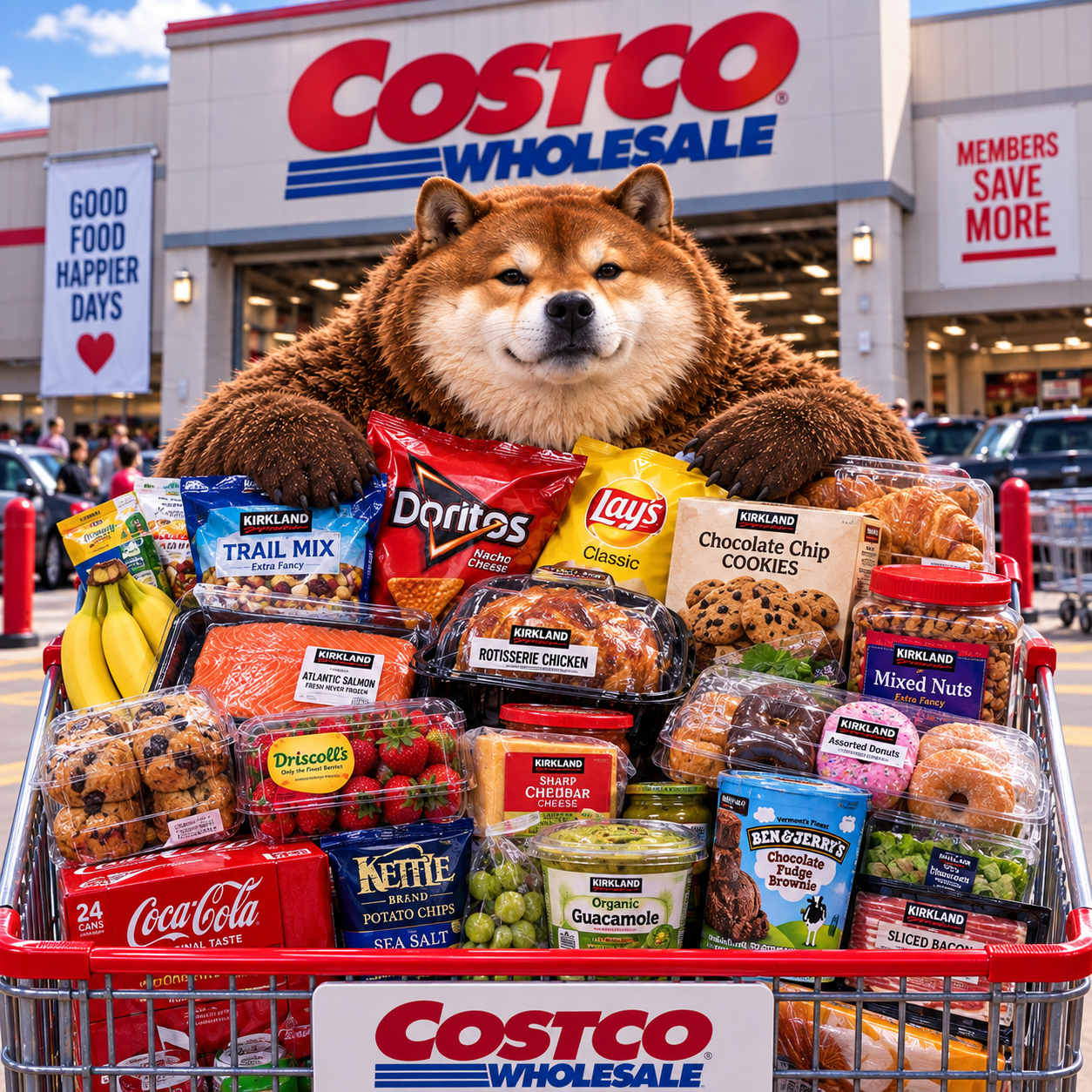 Bearinu with a shopping cart